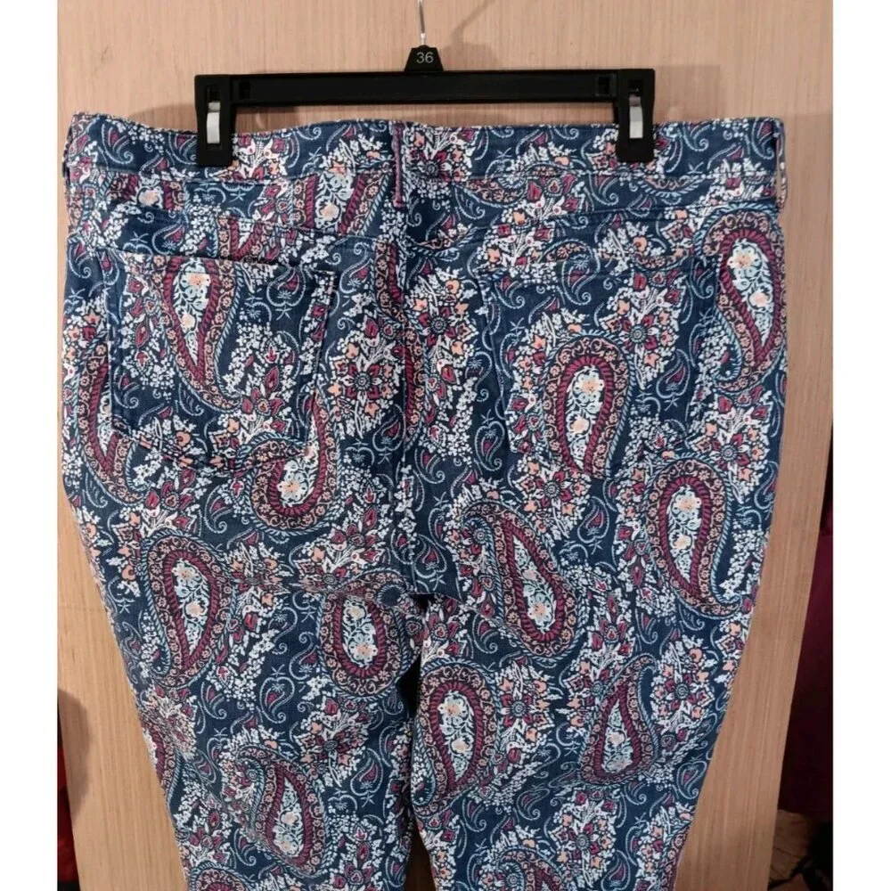 NYDJ Chico's (18) Womens Cotton Mykonos Paisley Flawless Contour Skinny Jeans - Picture 6 of 7